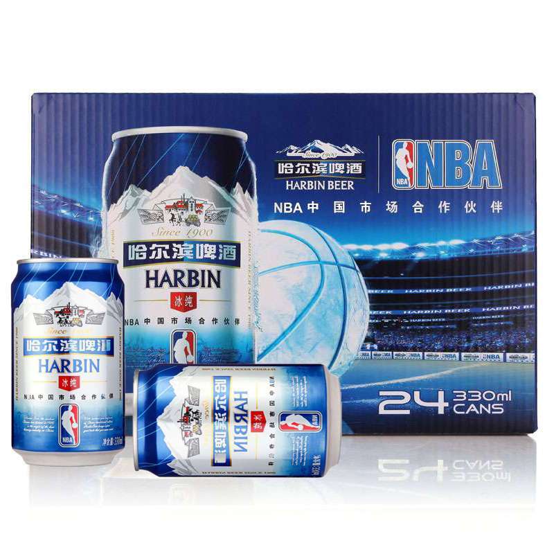 哈尔滨冰纯啤酒330ml箱装（24听/箱）