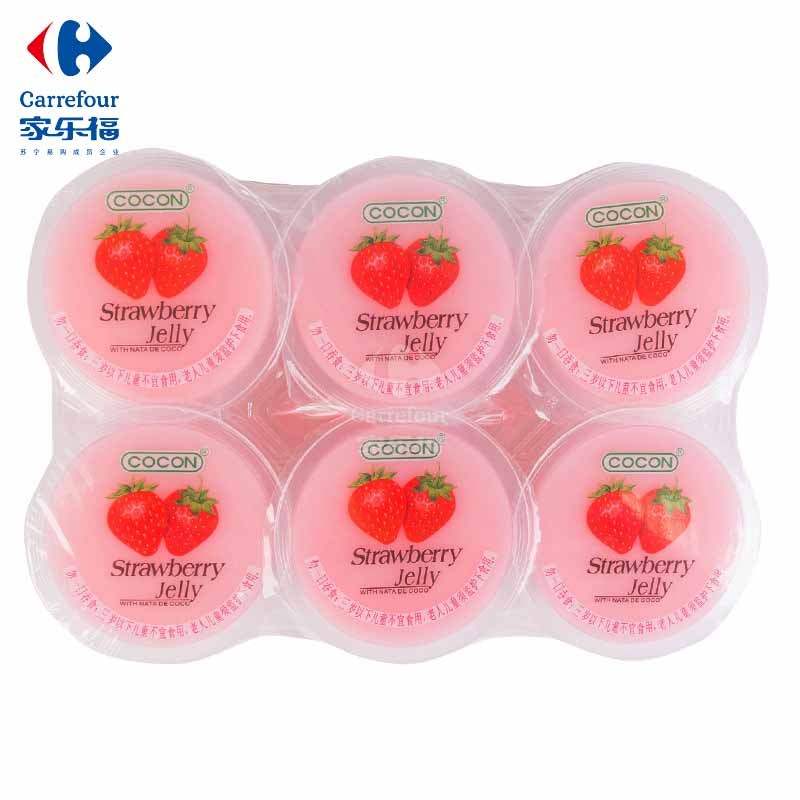 可康椰纤草莓果冻(含椰果)480g