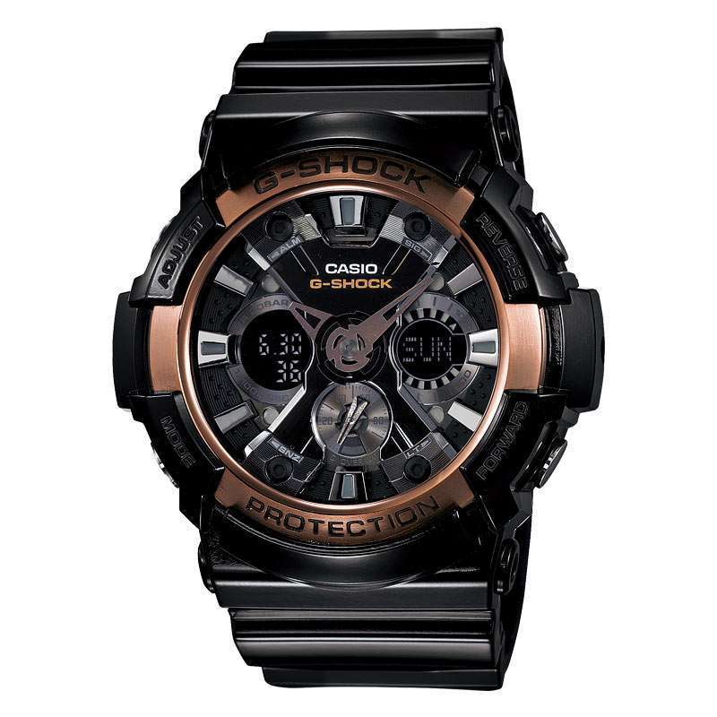 卡西欧G-SHOCK系列GA-200RG-1ADR运动三防双显男表