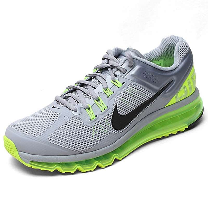 耐克AIR MAX+2013全掌气垫男跑步鞋554886-007灰/绿44