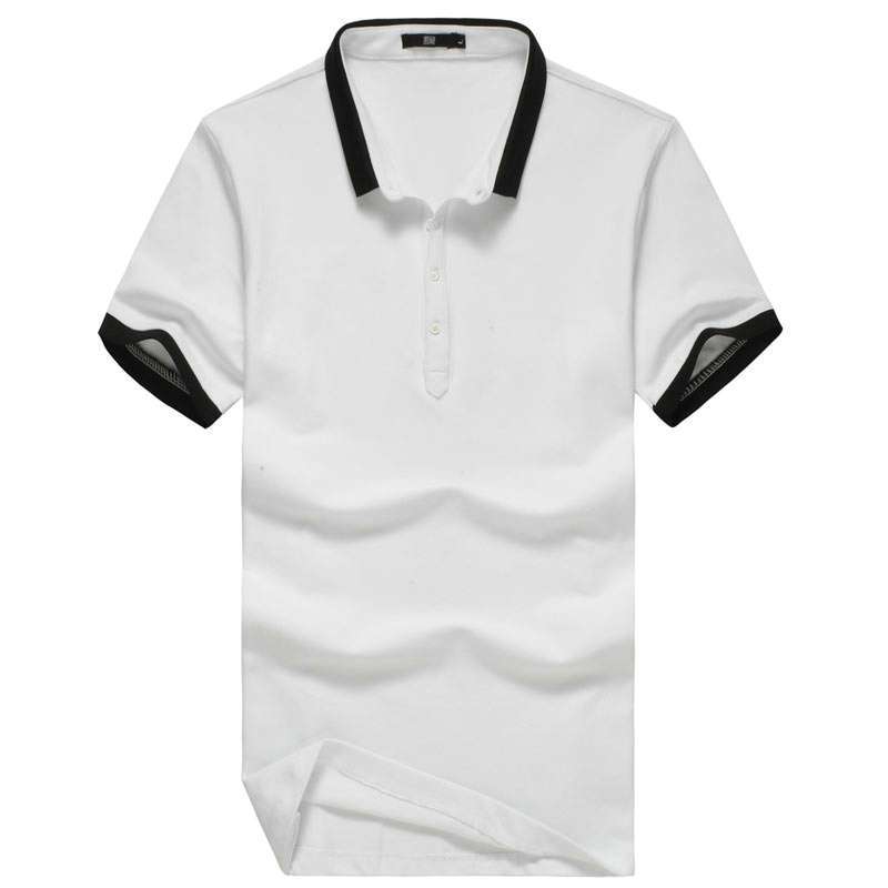 君瀚 韩版休闲纯棉翻领T恤POLO衫 M0213S009-A1-XXXL (白色/XXXL)