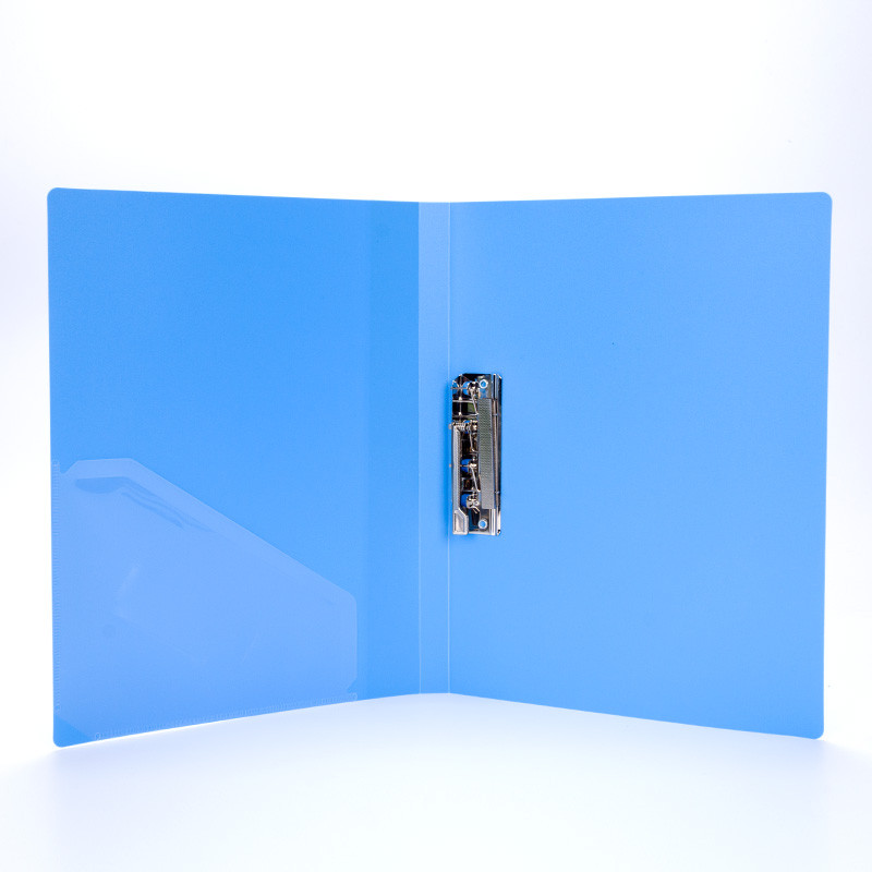 得力(deli)5301文件夹a4单强力夹 插袋 蓝色