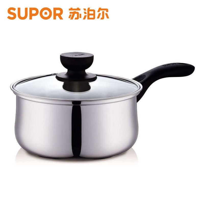 苏泊尔（Supor）ST18H1 不锈钢热奶锅18cm大容量奶锅煮奶锅