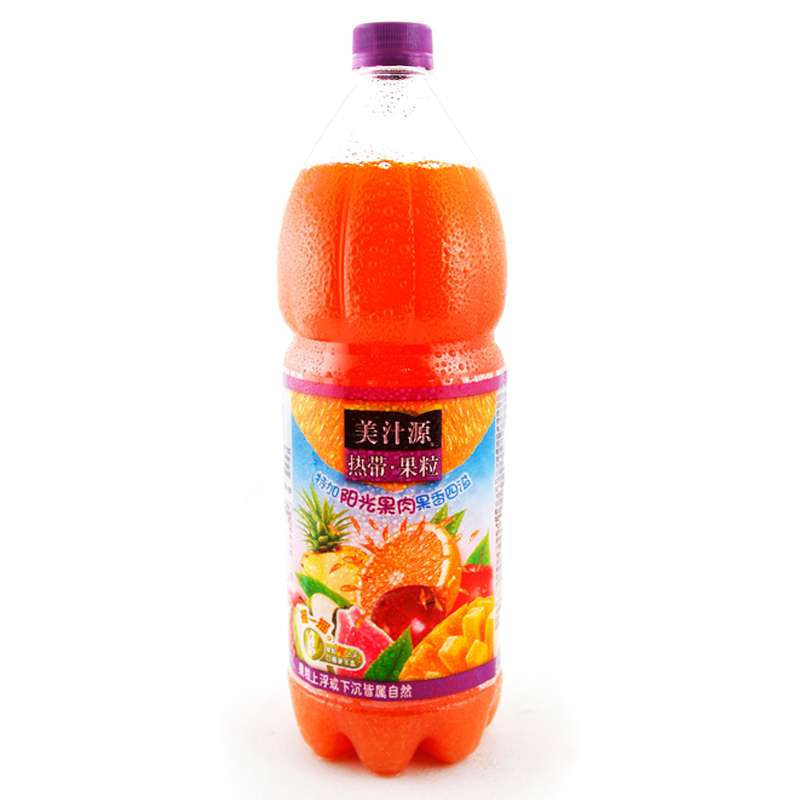 美汁源热带果粒热带风味复合果汁饮料1.25L