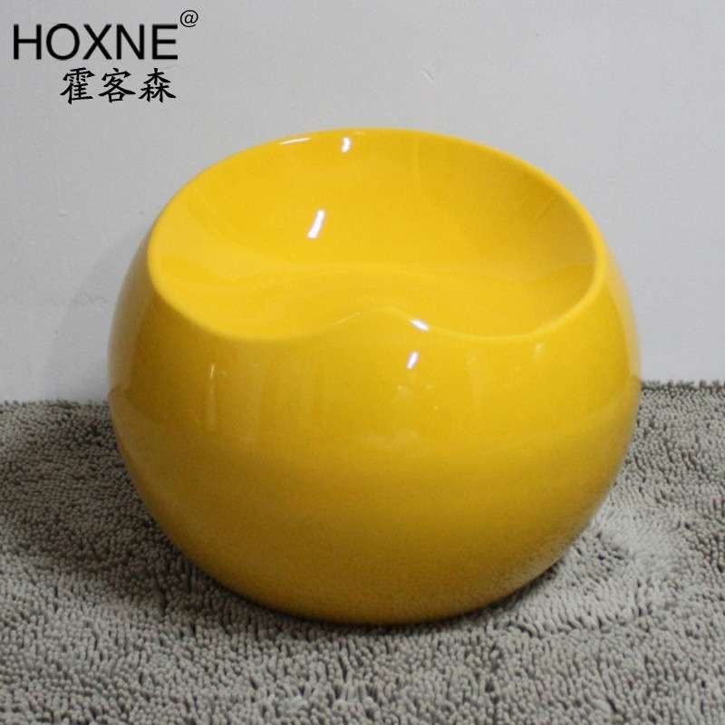 霍客森 进口ABS小球凳 苹果椅 球椅 时尚化妆凳梳妆椅个性坐凳 糖果圆凳 中灰黄