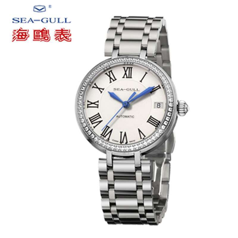 海鸥表(SEAGULL)手表 商务休闲 闪耀水钻自动机械表 女 716.417L【项链礼盒套装】