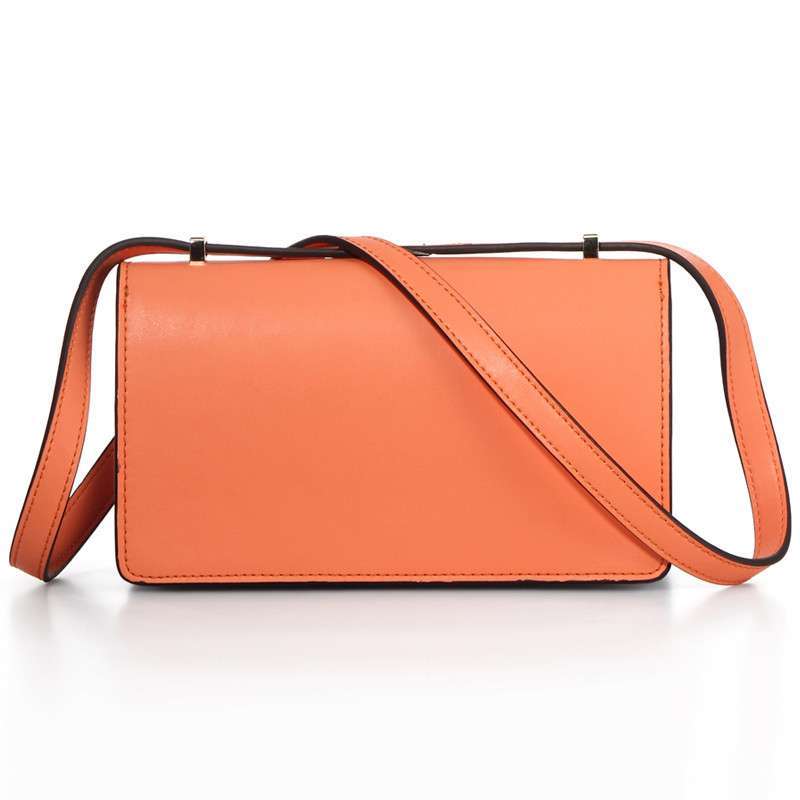 2014新款女包英伦复古撞色牛皮单肩斜跨小包潮流女士包zp900 橙配紫