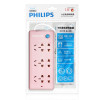 飞利浦(PHILIPS) 红色炫彩六位总控1.8米插座插排接线板插线板