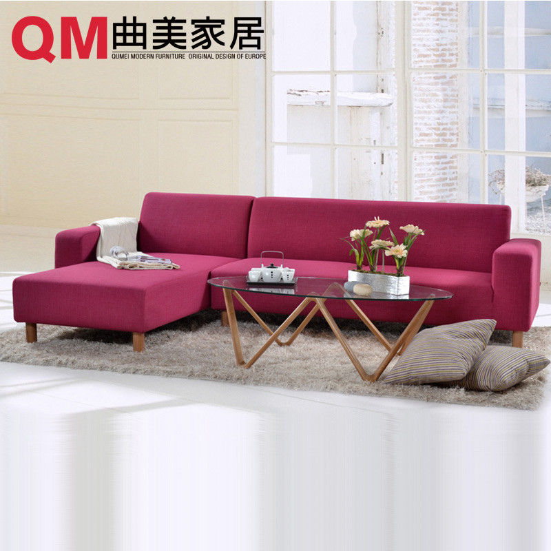 曲美家具 布艺沙发组合 现代客厅可拆洗面料 实木家私 S2-C1