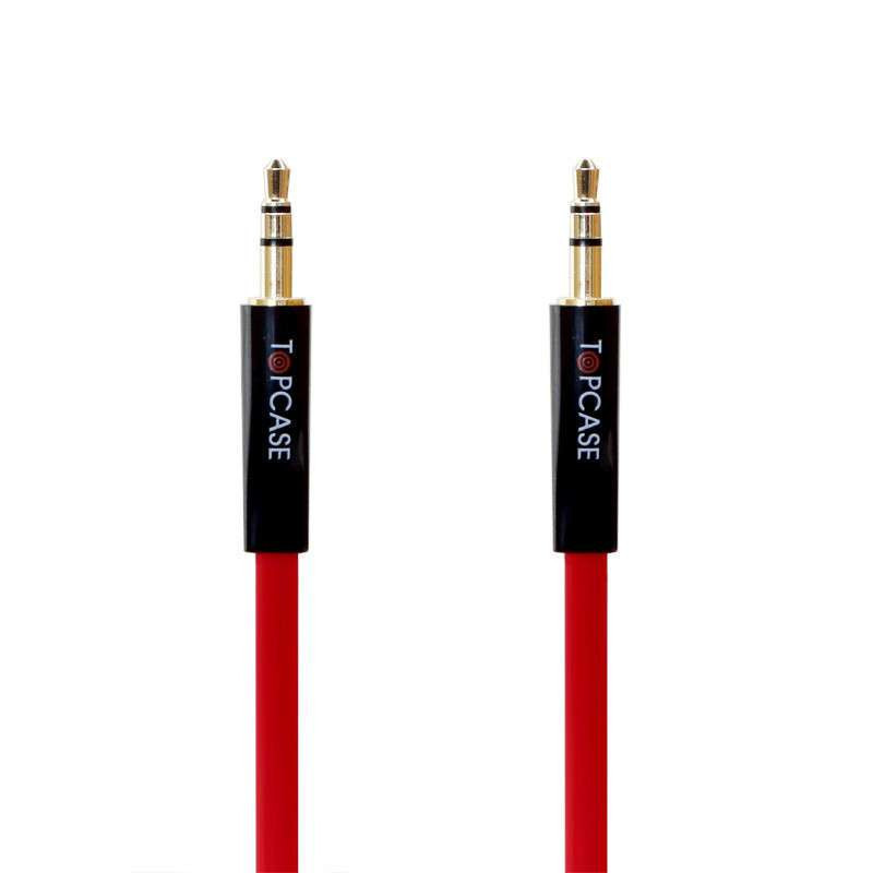 TOPCASE SC01 豪华版 镀金头 DC3.5立体声车载音频线 AUX线公对公音频连接延长线 音箱线 红色 2米