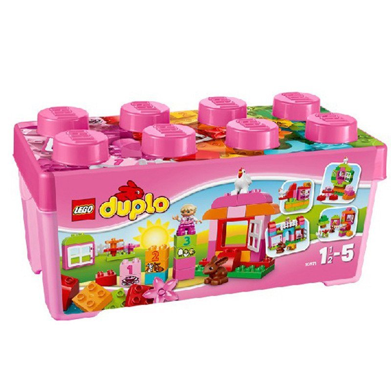 LEGO 乐高 Duplo 得宝系列乐高®得宝®多合一粉红趣味桶 10571