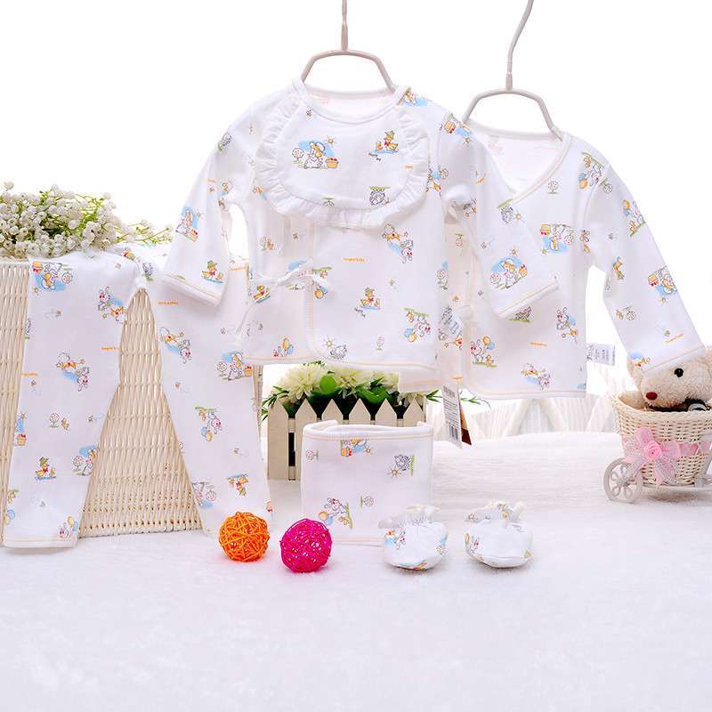 童泰春装新品 宝宝纯棉内衣套装 婴儿衣服系带6件套装