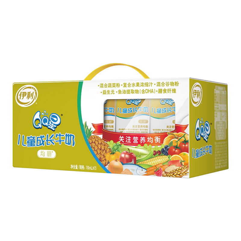 伊利QQ星儿童成长牛奶均善型190mL*15