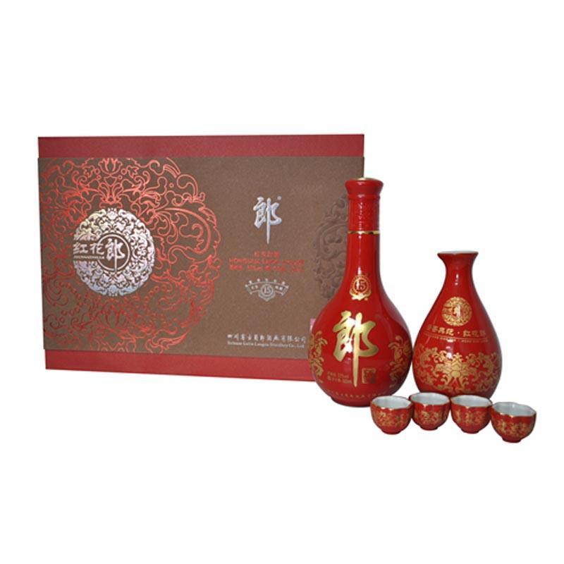 53度十五年陈红花郎礼盒500ml
