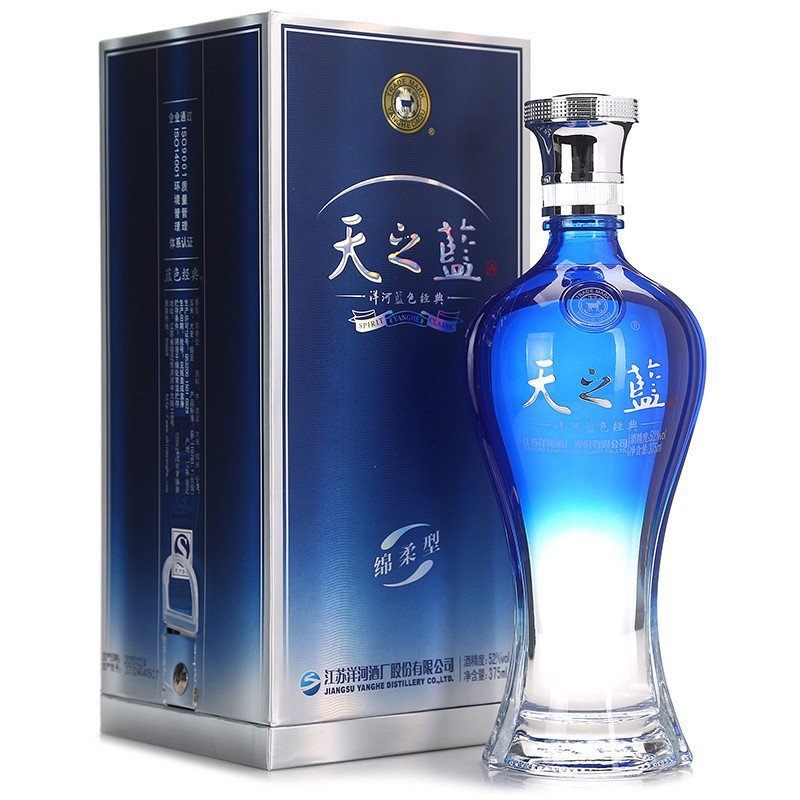 洋河 天之蓝52度375ML 单瓶 绵柔口感 （新老包装随机发货）