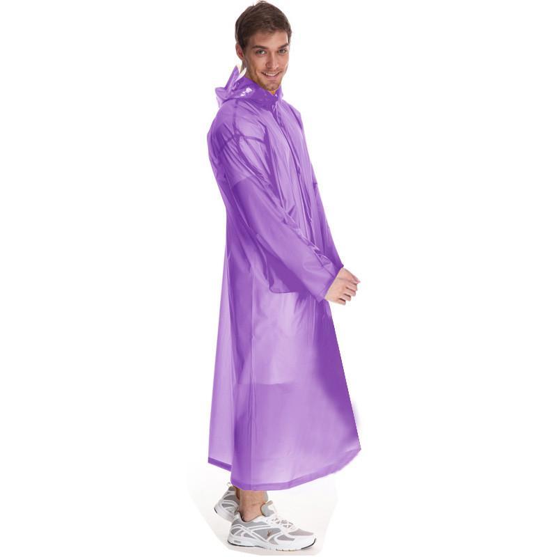 强迪演唱会旅游雨衣半透明雨衣便携雨披风衣式雨披非一次性雨衣 紫色L