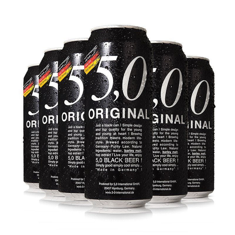 德国原装进口 5.0黑啤酒500ml*6