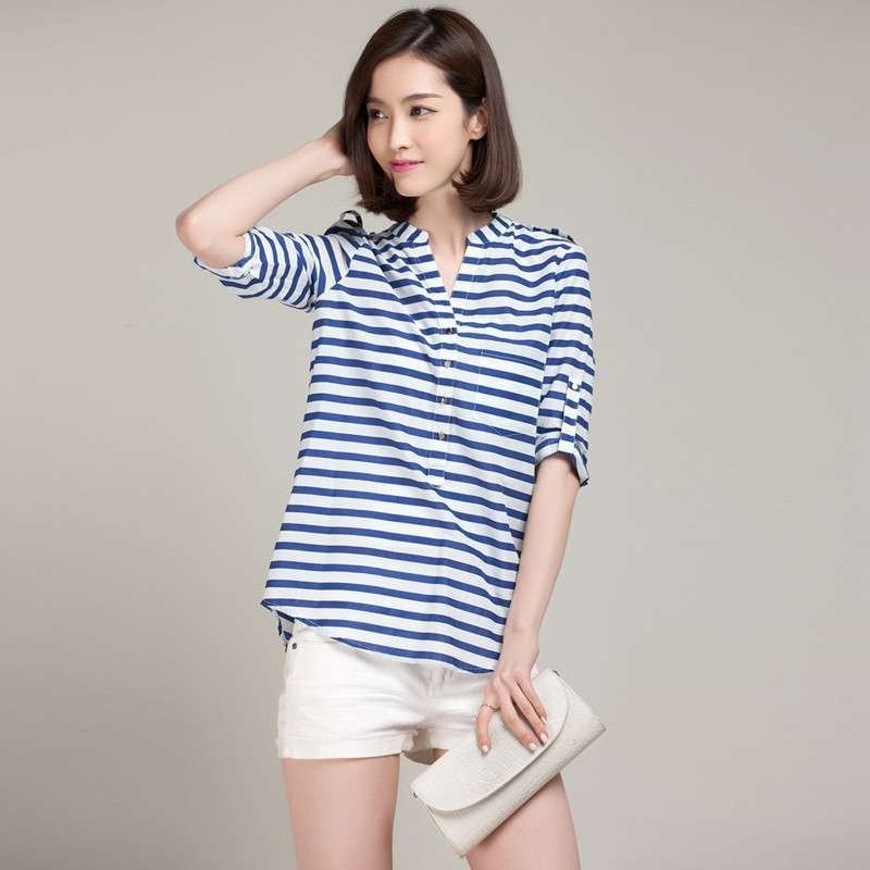 lepoint /观点 2014 夏季 经典百搭海军条纹衫 lepoint女士t恤