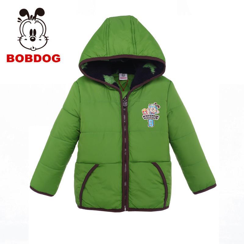 巴布豆(BOBDOG)正品秋冬潮流 巴布豆男童时尚连帽棉服男宝宝保暖棉衣