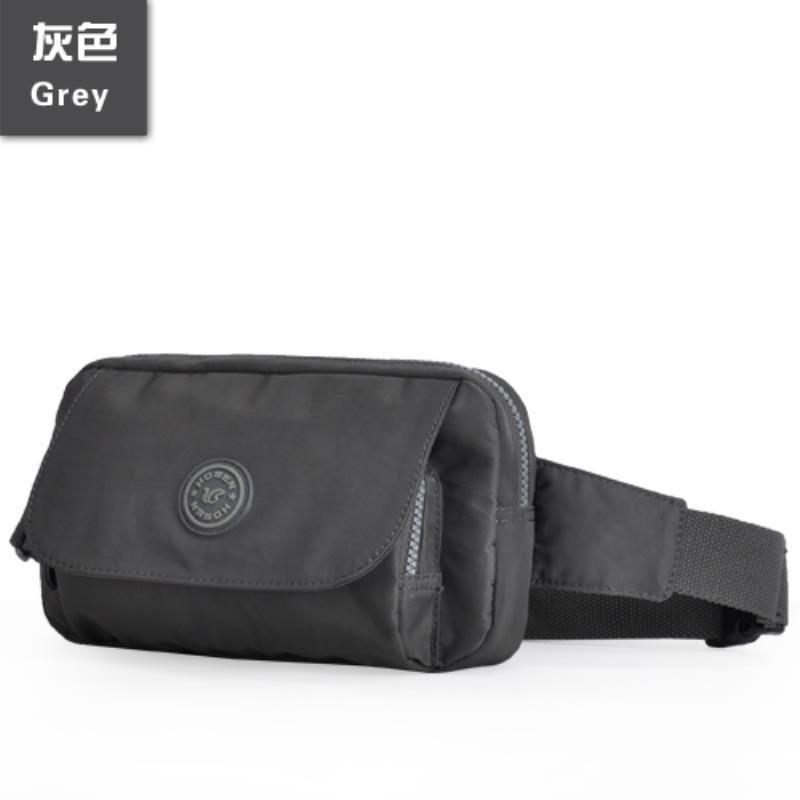 hosen/昊圣HS-5852休闲出游胸包小包台湾进口斜纹洗水布胸包旅行包邮 深灰色