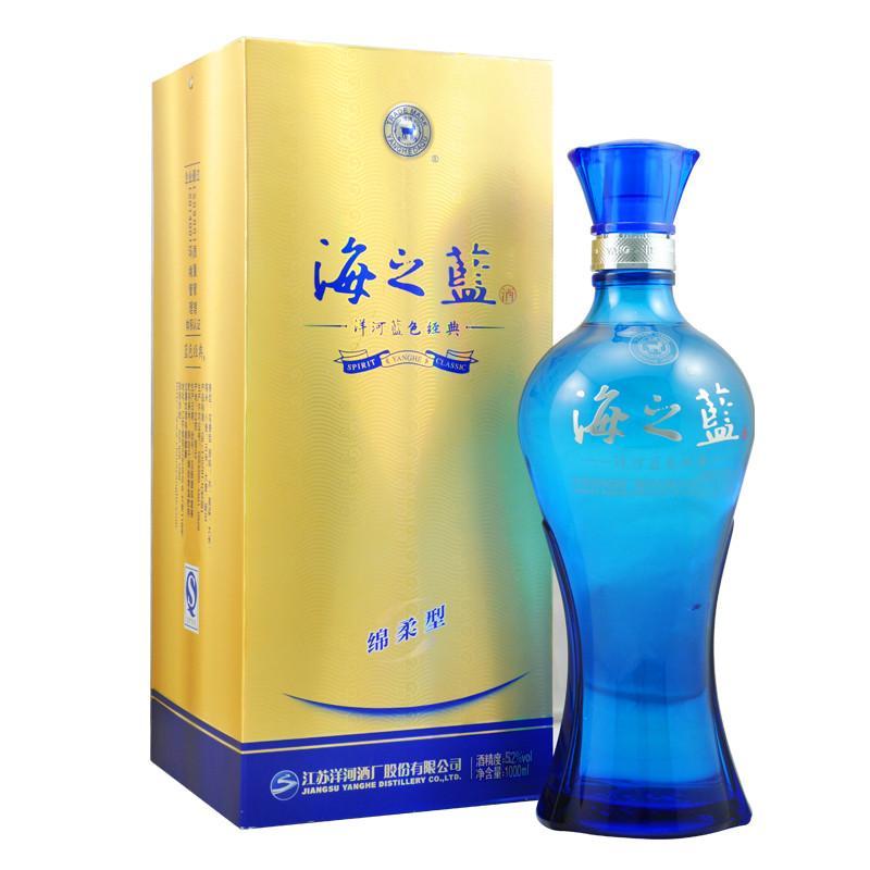 洋河 蓝色经典 海之蓝52度1000ml 白酒