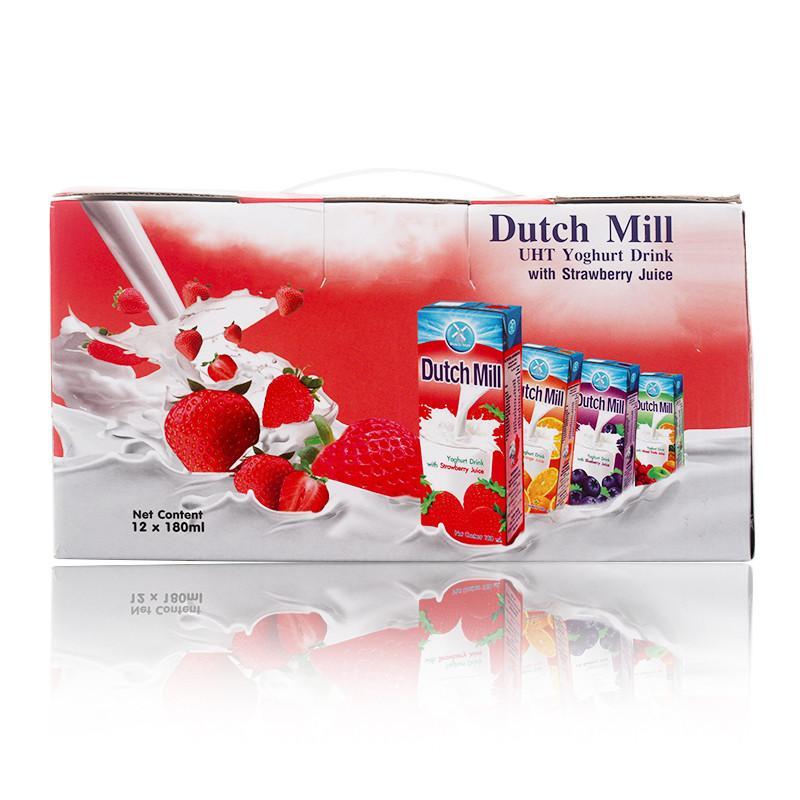达美（Dutch Mill）草莓味酸奶饮品180ml*12盒