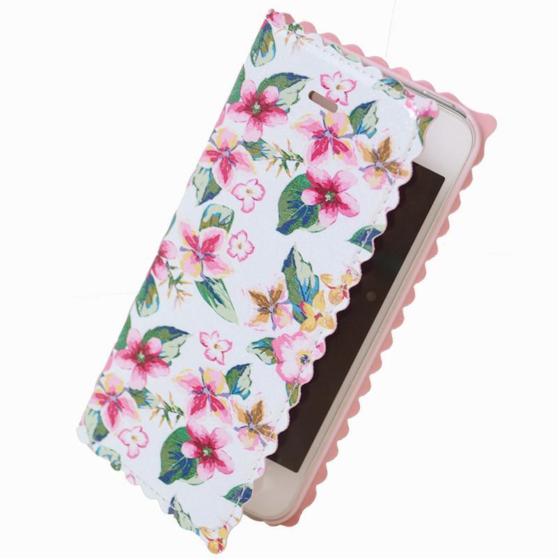 ERTE iPhone5s/5保护皮套手机壳小清新高档蚕丝纹 桂花