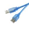IT-CEO V082Y-C USB2.0高速数据延长线/连接线 USB公对母双层屏蔽单磁环 1.5米 透明蓝