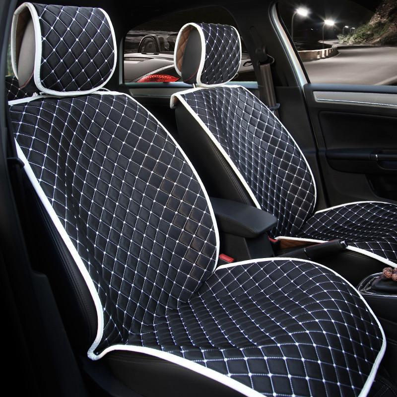 卡客 牛奶丝汽车坐垫 四季通用秋冬汽车座垫冰丝车垫福克斯科鲁兹 菱形黑加仑