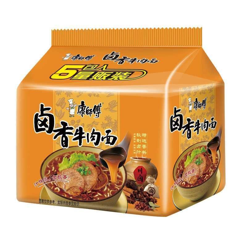 康师傅秘制卤香牛肉面101g*5