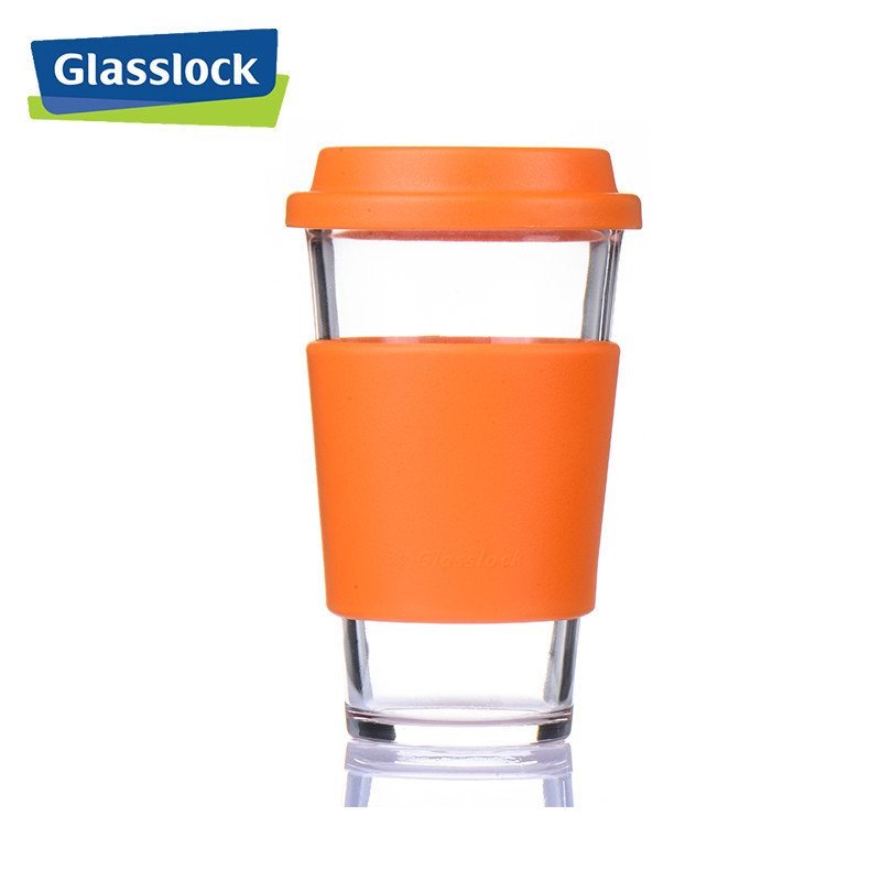 三光云彩(GLASSLOCK)韩国进口钢化耐热玻璃水杯 泡茶杯橙色 RC106-1 500ml