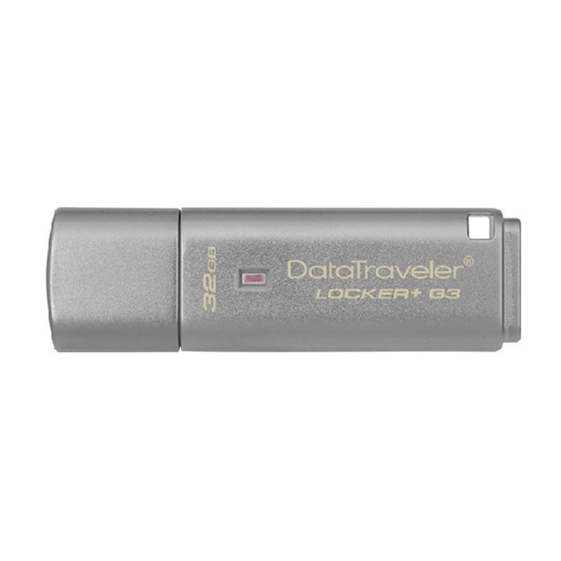 金士顿（Kingston）DTLPG3 32GB硬件加密金属U盘防水防震高速USB3.0优盘32G闪存盘商务办公用银色