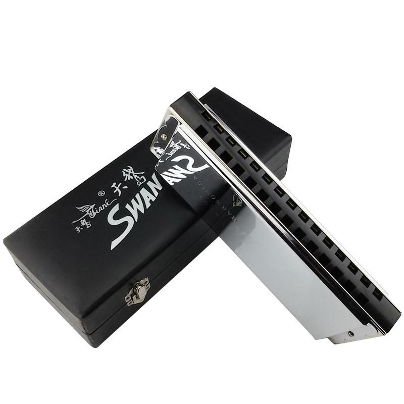 swan 天鹅口琴sw-bass高级演奏低音贝司口琴 礼盒装高清实拍图