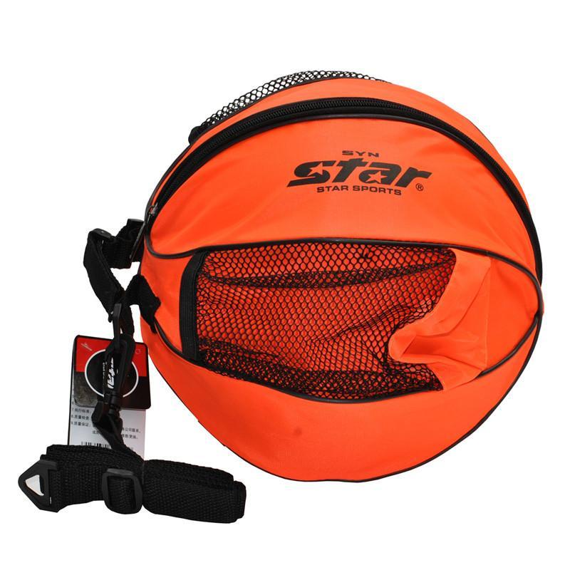 Star世达 篮球足球包 牛津布单肩包 带侧袋圆包 篮球E型包BT113M 橙色