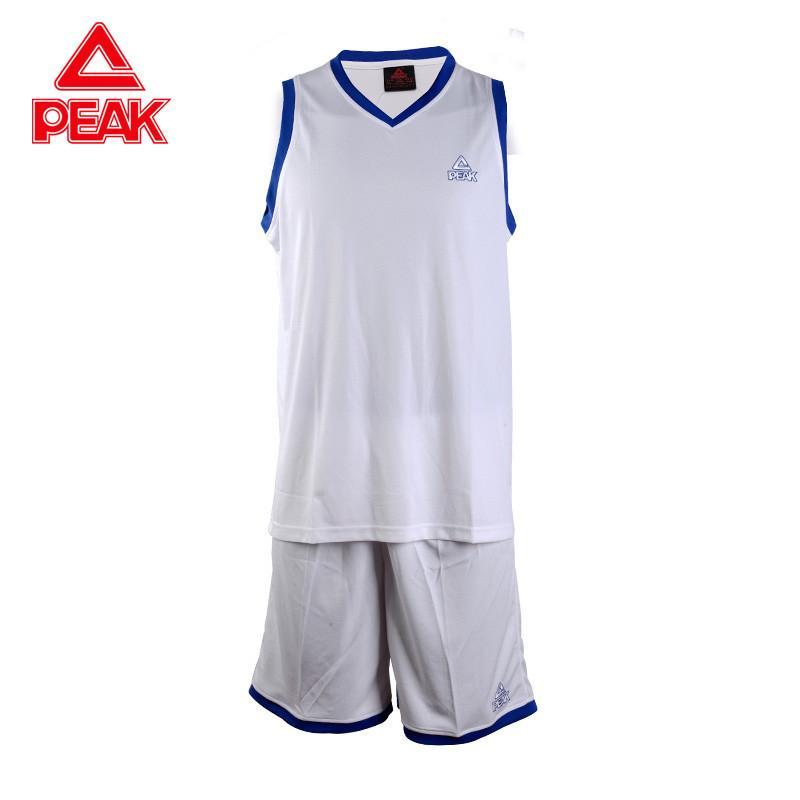 Peak/匹克正品男装2016春夏新款无袖v领运动篮球服短套F752141 大白 3XL