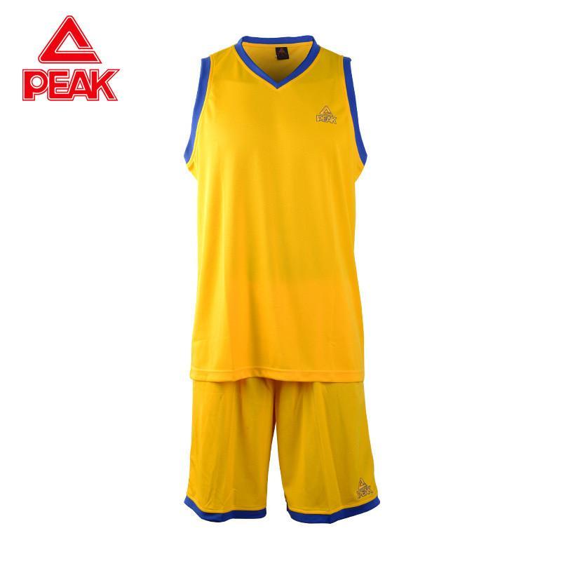Peak/匹克正品男装2016春夏新款无袖v领运动篮球服短套F752141 橙黄 3XL