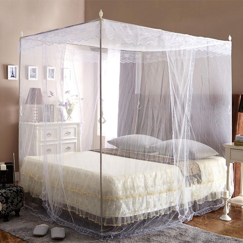 红瑞 双人蚊帐 三开门不锈钢支架 1.5米床 白色 1.5m床