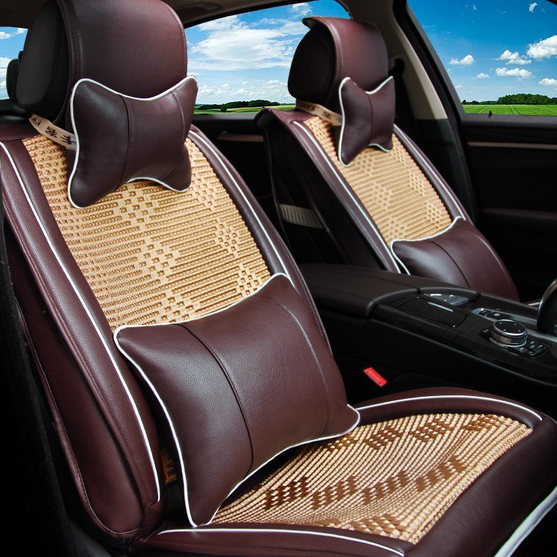 karcle/卡客 汽车坐垫夏季冰丝汽车座垫全包四季通用车垫速腾朗逸凯越朗动 商务咖-豪华版