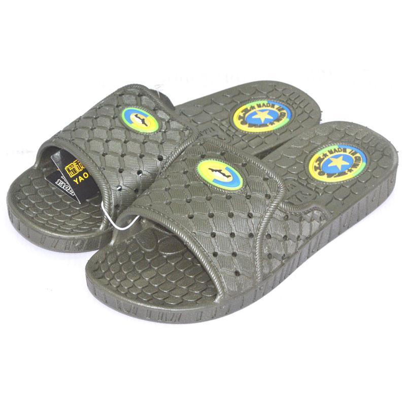 胜利拓 2015年新款男拖鞋凉拖鞋 男士拖鞋 夏季韩版休闲沙滩鞋男凉拖 一字拖【7323】 军绿色 44码(拍大一号）