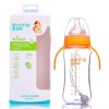 爱得利Tritan带手柄实感自动吸管宽口径防摔耐高温奶瓶 AA-125/320ml