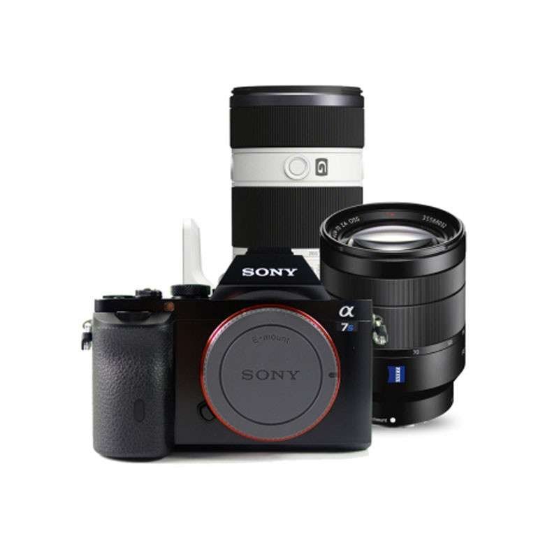 索尼(SONY) ILCE-7S 全画幅微单相机 (24-70mm+70-200mm蔡司双镜头 a7S/α7S) 赠 32G卡，原装包，UV镜，清洁套装