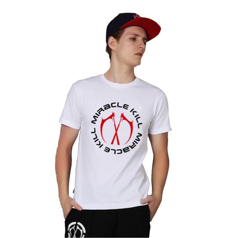 miracle kill 红白mk双刀大logo潮牌 男装短袖t恤衫 白色 xxl
