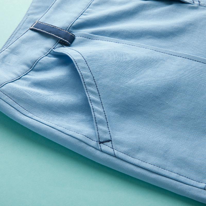 初语2015夏季新品 简约撞色裤耳宽松小哈伦休闲裤女8521922008 粉紫蓝