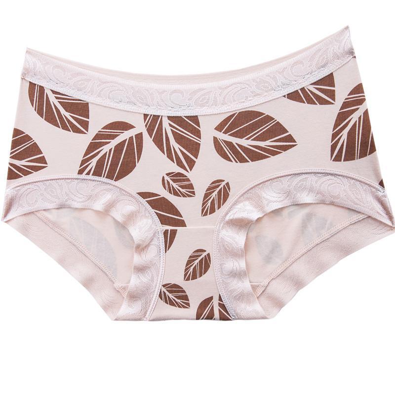 南极人【3条装】性感透气印花树叶女士内裤