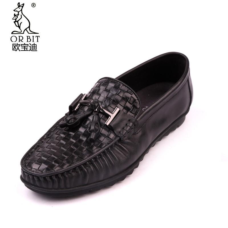 欧宝迪法国袋鼠商务休闲真皮新款男士英伦真皮驾车鞋透气休闲懒人鞋
