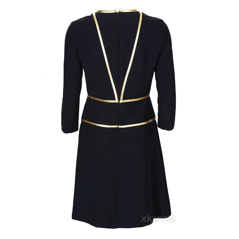 prada 普拉达 女士圆领七分袖连衣裙 黑色 44