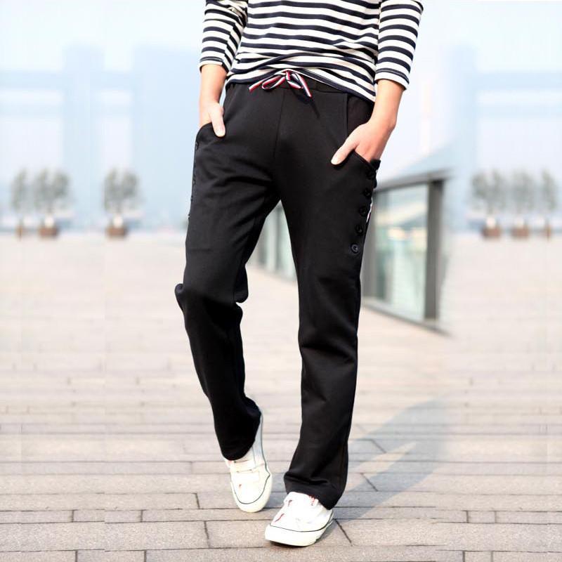 2015春夏热卖款 时尚侧边排扣 腰部彩带系绳 型男运动长裤8368包邮