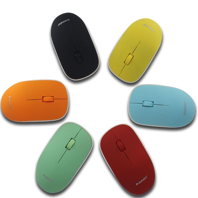 班达(banda)bd500无线鼠标 超薄无声静音 3d三档调速,七彩颜色 黄色