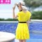 鑫·森碟2015夏装韩版新款ol气质淑女装修身雪纺连衣裙MCA965 西瓜红 XL