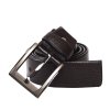 男士咖啡色牛皮百搭针扣皮带PD40